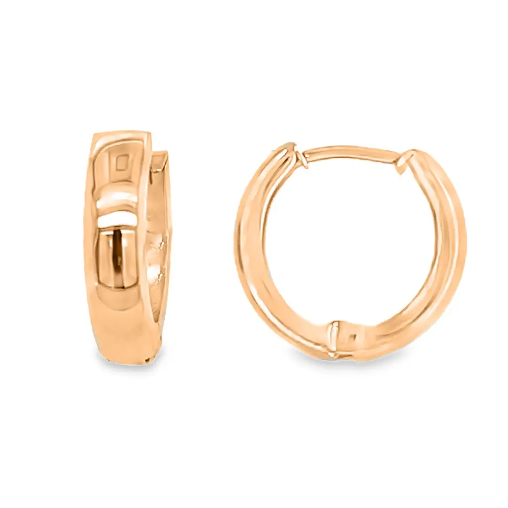 Rosé gouden oorringen 3,4mm breed