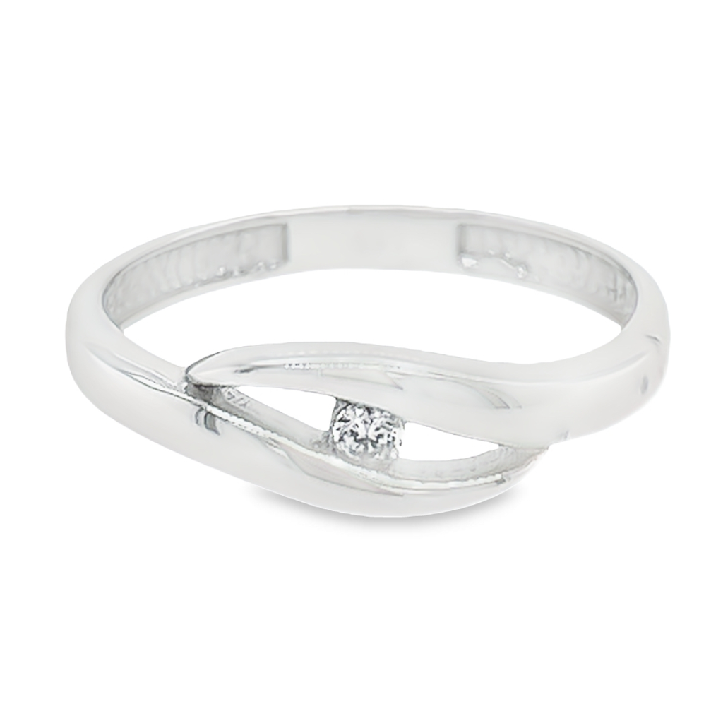 Witgouden ring Fantasie met Zirkonia steen