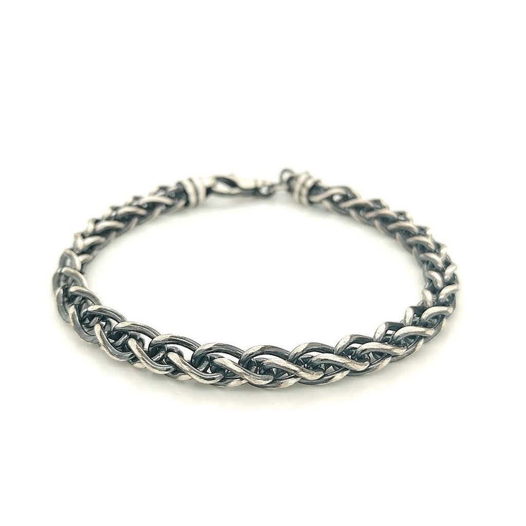 Zilveren armband fantasie donker zilver 20 cm