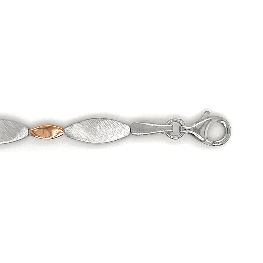 Zilveren armband Rosé verguld Mat/Glans