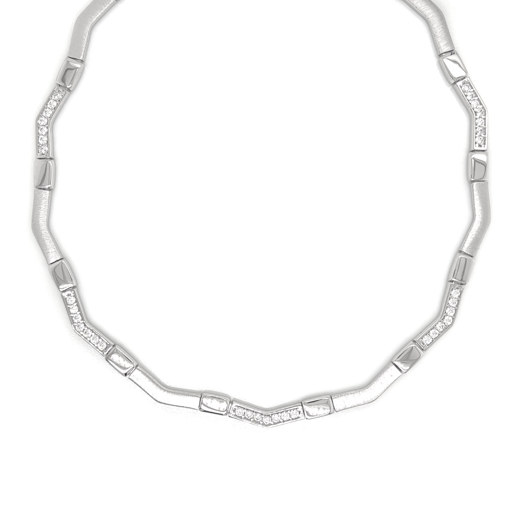 Zilveren collier Mat/ Glans met Zirkonia