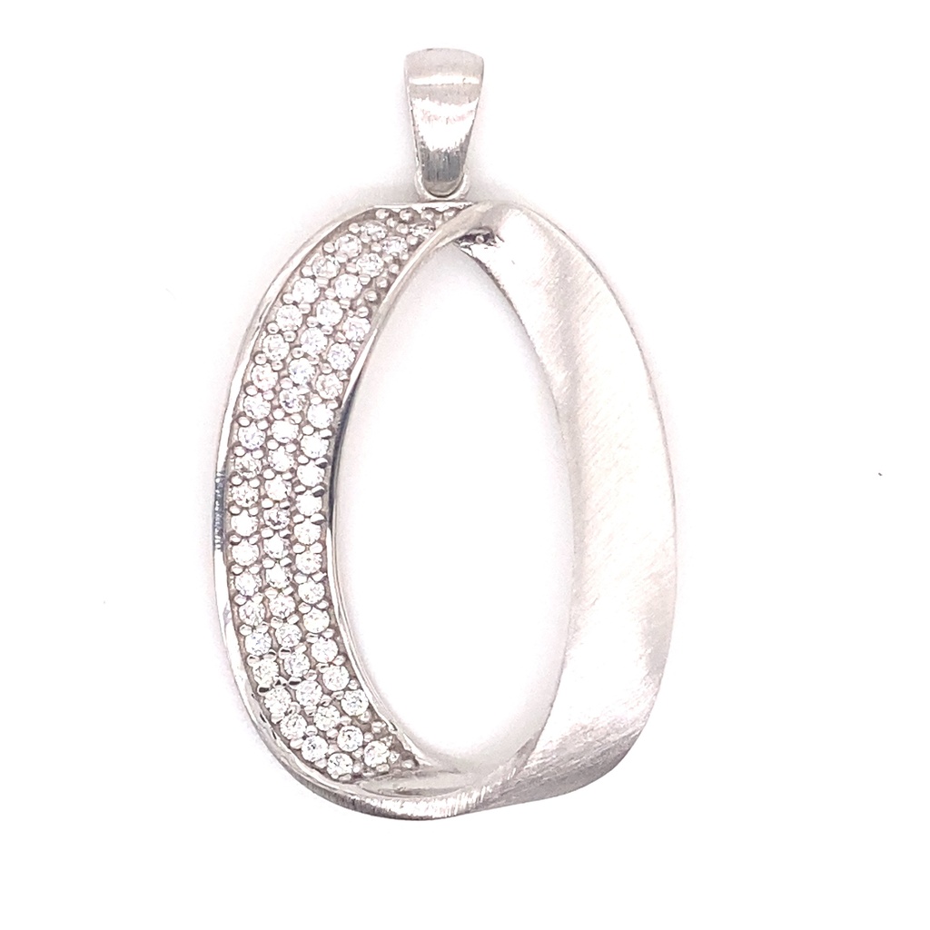 Zilveren hanger Fantasie met Zirkonia stenen