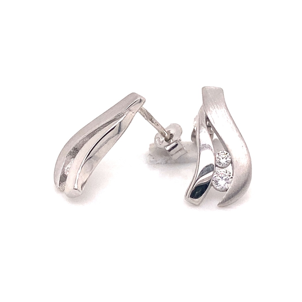 Zilveren oorstekers Fantasie met Zirkonia stenen