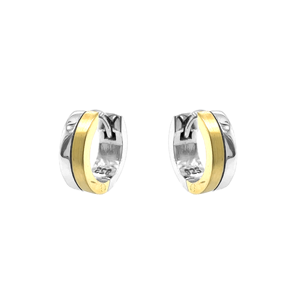 Zilveren klapoorringen Bicolor 13,3 x 4,6mm