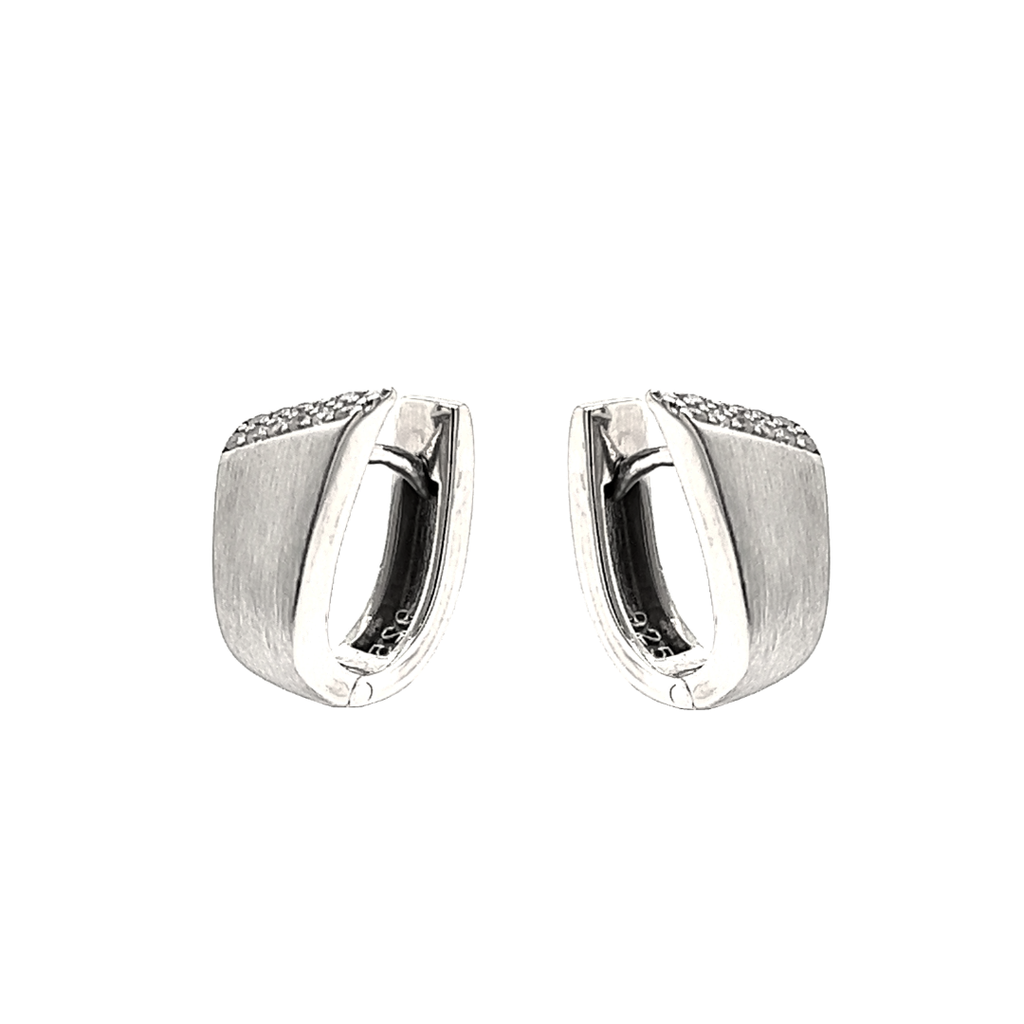 Zilveren klapoorringen Fantasie met Zirkonia