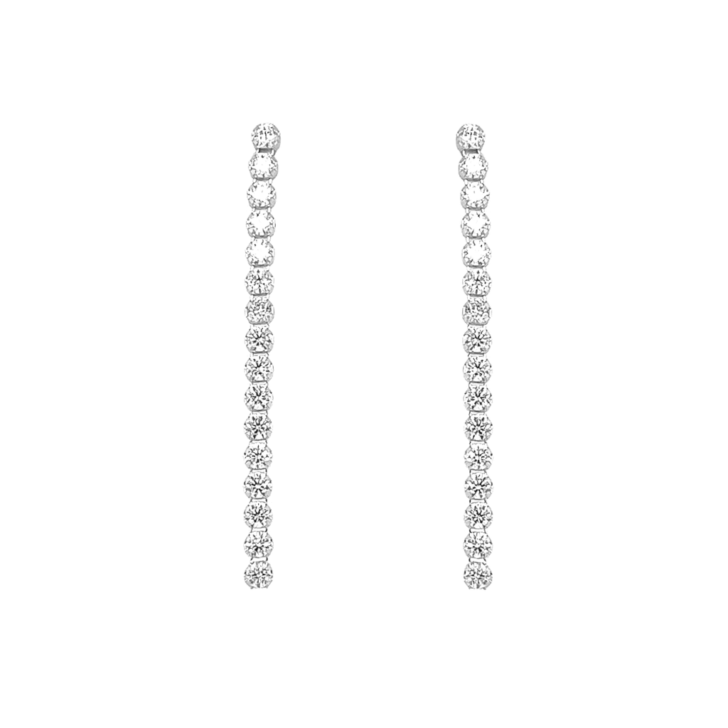 Zilveren oorhangers met Zirkonia