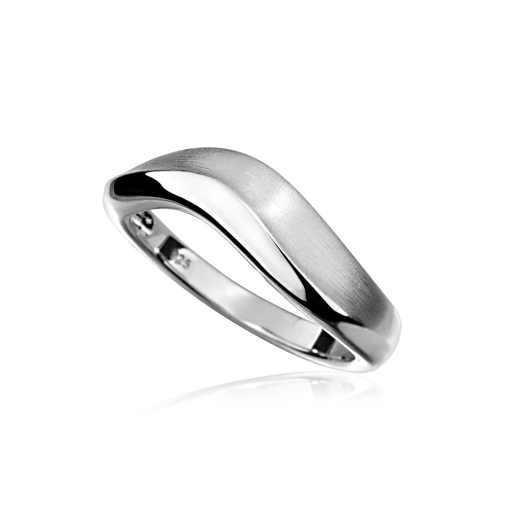 R006 Zilveren ring Fantasie Mat/Glans maat 17