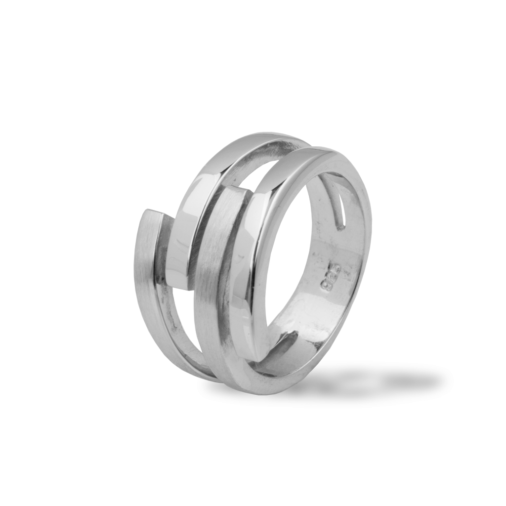 Zilveren ring Fantasie Mat/Glans