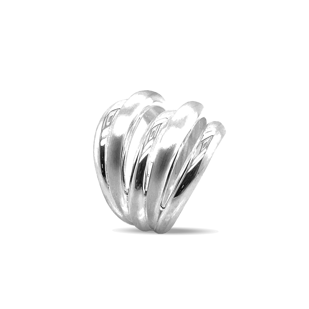 Zilveren ring Fantasie Mat/Glans