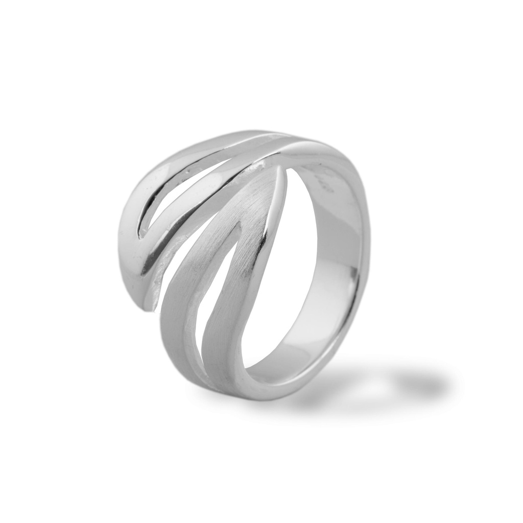 Zilveren fantasie ring mat /glans WRSM