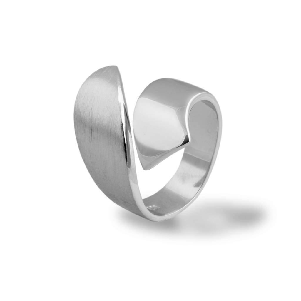 Zilveren fantasie ring mat/glans WRSM