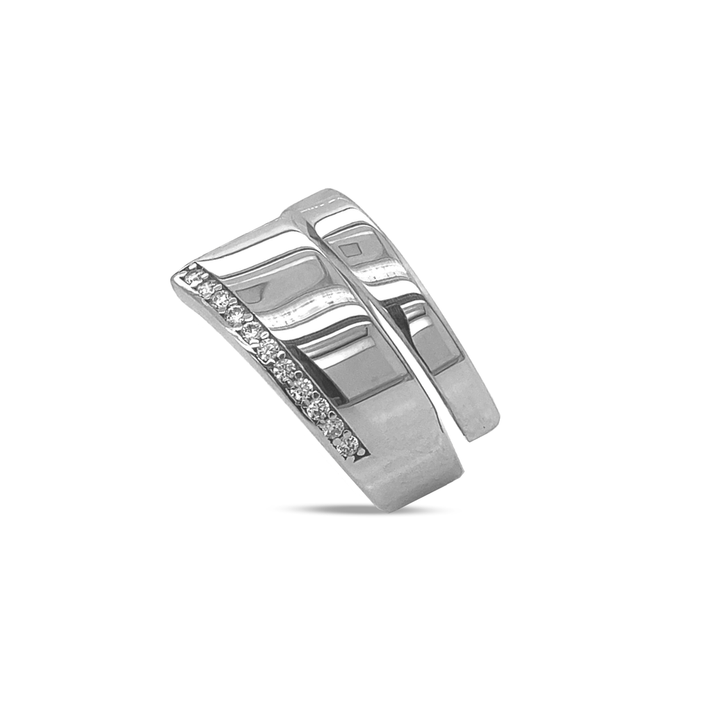 Zilveren fantasie ring met zirkonia's WRSM