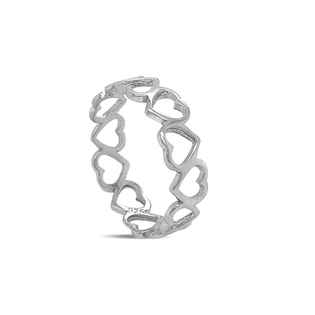 Zilveren ring Hartjesvorm
