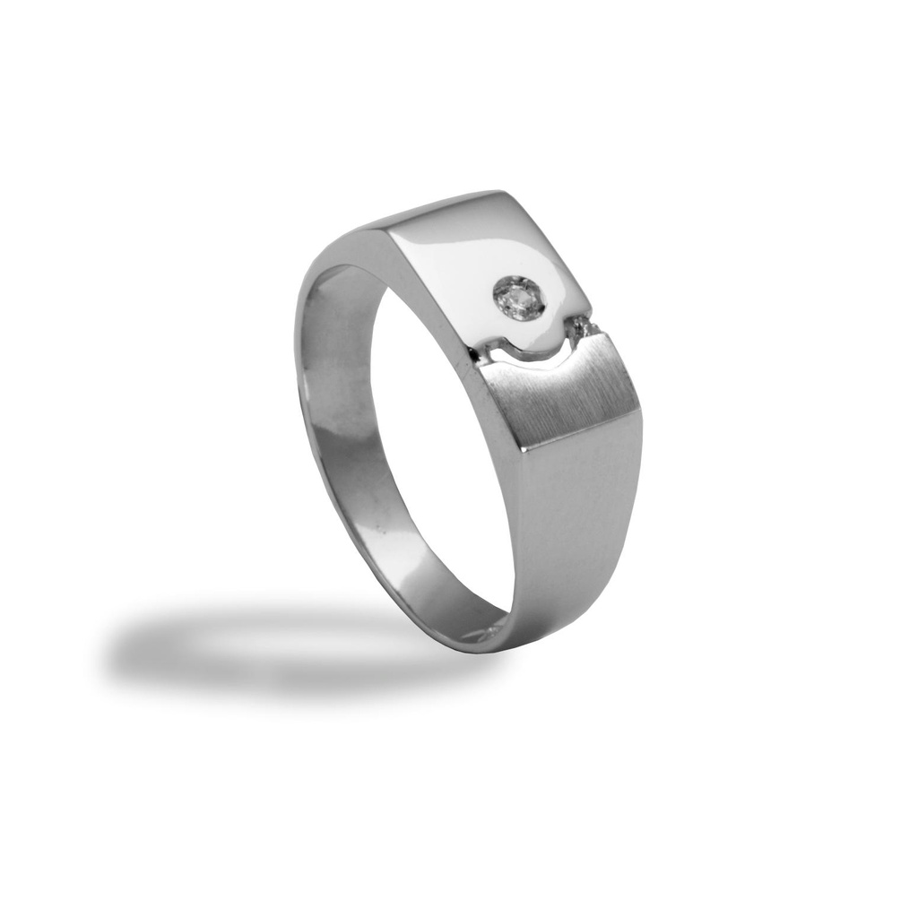 Zilveren ring Fantasie met Zirkonia steen