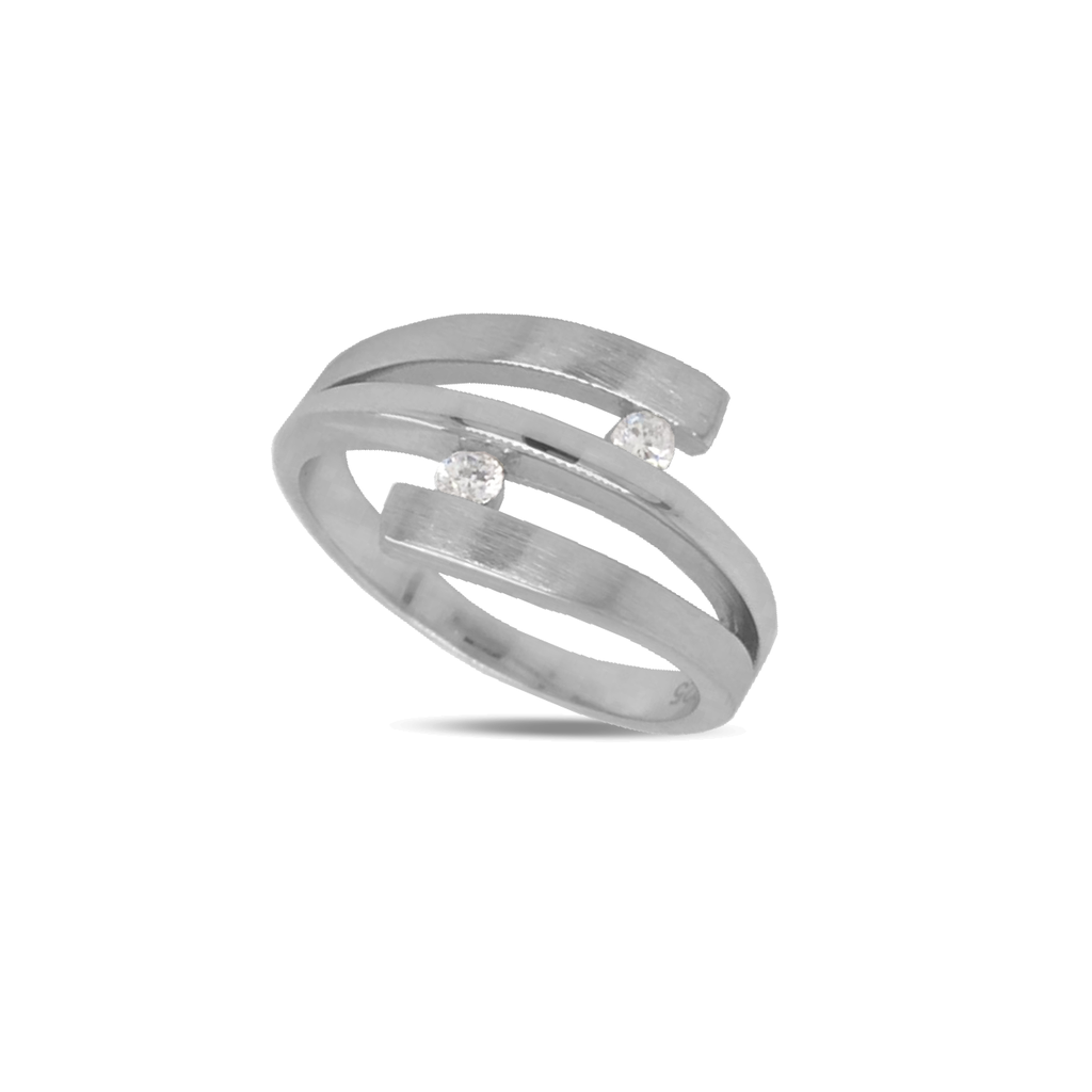 Zilveren ring Fantasie met Zirkonia stenen