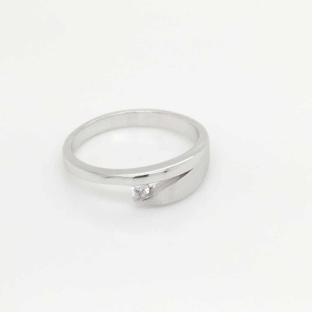 Zilveren ring Fantasie met Zirkonia steen