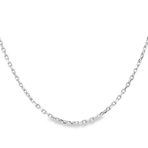 [WC2221-45] Witgouden collier Ankerschakel fijn 0,9MM - 42-45CM