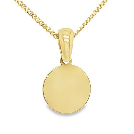 [GH2278-08] Geelgouden graveerhanger Rond 8mm