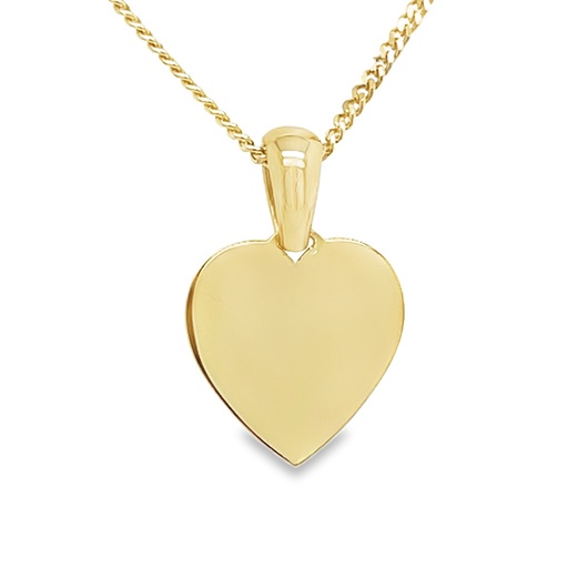 [GH2279-10] Geelgouden graveerhanger Hart 10mm breed