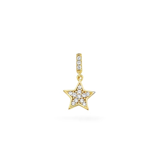 [GH2293] Geelgouden hanger Ster met Zirkonia