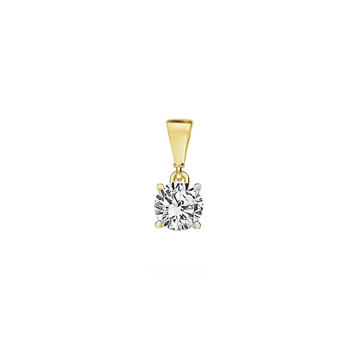 [GH2297] Geelgouden hanger met 5,7mm Zirkonia 4-poot