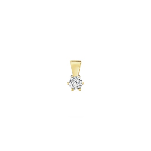 [GH2298] Geelgouden hanger met 3,5mm Zirkonia 6-poot