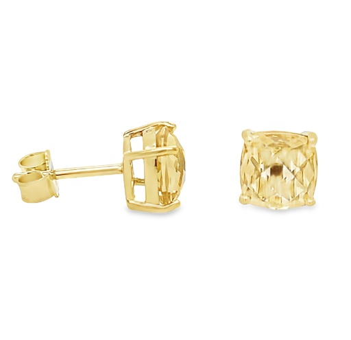 [GOE2318] Geelgouden oorstekers met Citrien 6x6mm