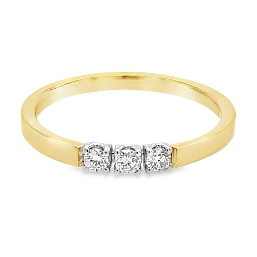 Bicolor gouden ring met 0,13 karaat diamant