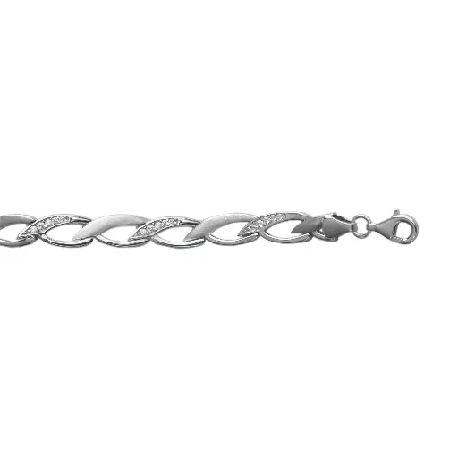 [ZA2371] Zilveren armband mat/ glans met Zirkonia