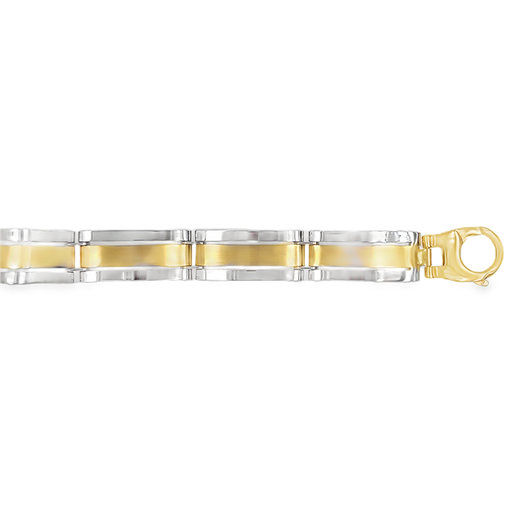 [GA0116] Bicolor gouden armband Fantasie 9mm breed