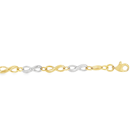 [GA0155] Bicolor gouden armband Infinity schakel 4MM breed