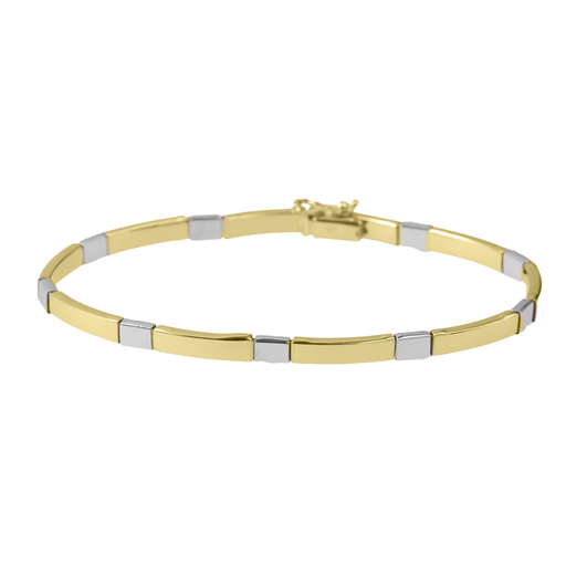 [GA0215-20] Bicolor gouden armband 4,2mm breed