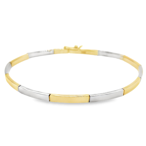 [GA0232] Bicolor gouden armband 3mm breed