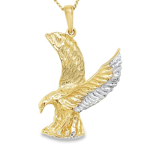 [GH0538] Bicolor gouden hanger Adelaar