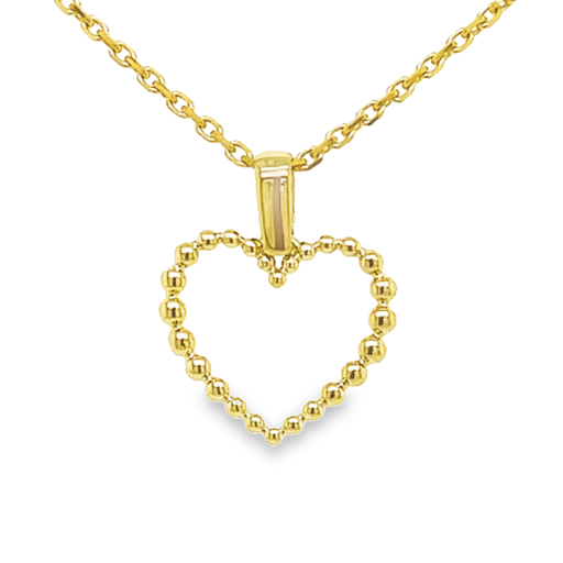 [GH0596] Geelgouden hanger Bolletjes Hartje