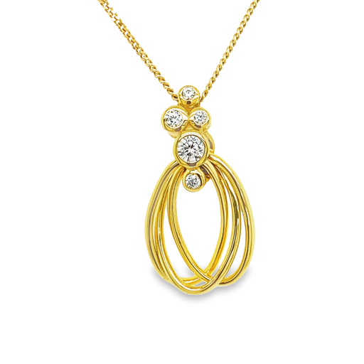 [GH0617] Geelgouden hanger Fantasie met Zirkonia