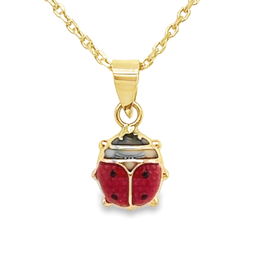 [GH2116] Geelgouden hanger Lieveheersbeestje