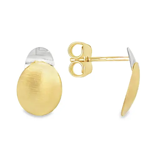 [GO0705] Bicolor gouden oorknoppen Fantasie