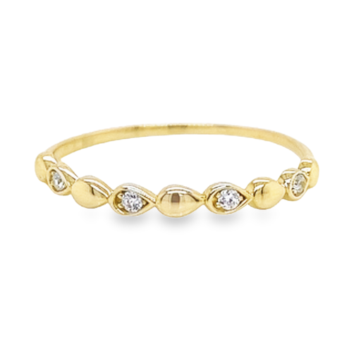 [GR1314-59] Geelgouden (aanschuif)ring met Zirkonia steentjes