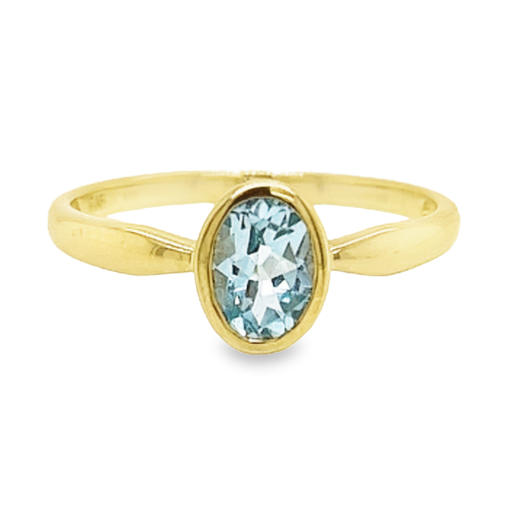 [GRE0950-55] Geelgouden ring met Sky Blue Topaas