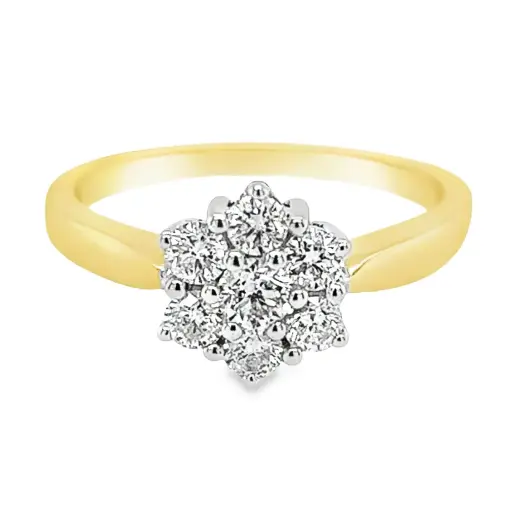 Bicolor gouden entourage ring met diamant 0,65 karaat