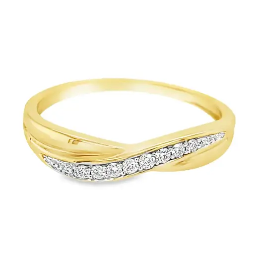 Geelgouden ring Fantasie met Diamant 0,10 karaat