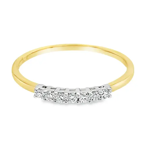 Bicolor gouden ring met Diamant 0,15 karaat