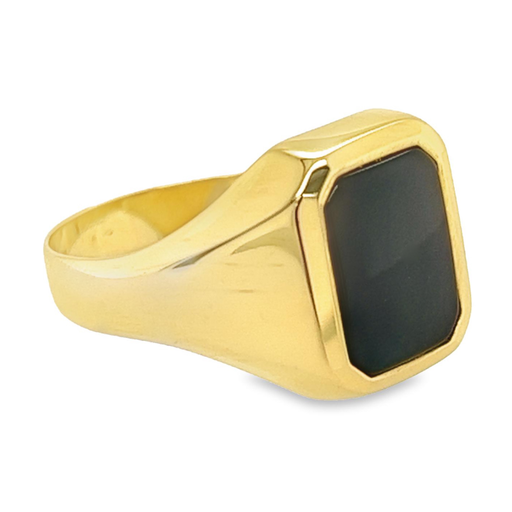 [GRH1579-534] Geelgouden zegelring met Onyxsteen