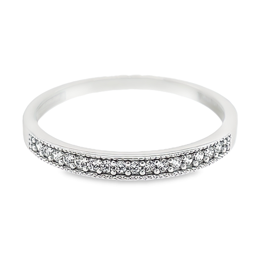 Witgouden rij ring met Zirkonia stenen