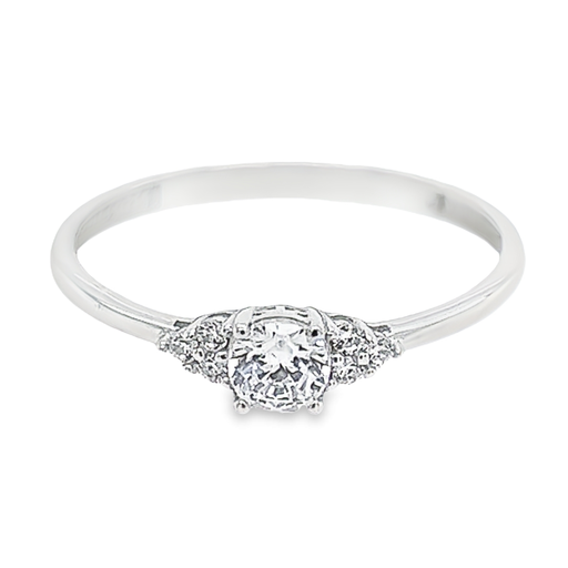 Witgouden ring met Zirkonia stenen