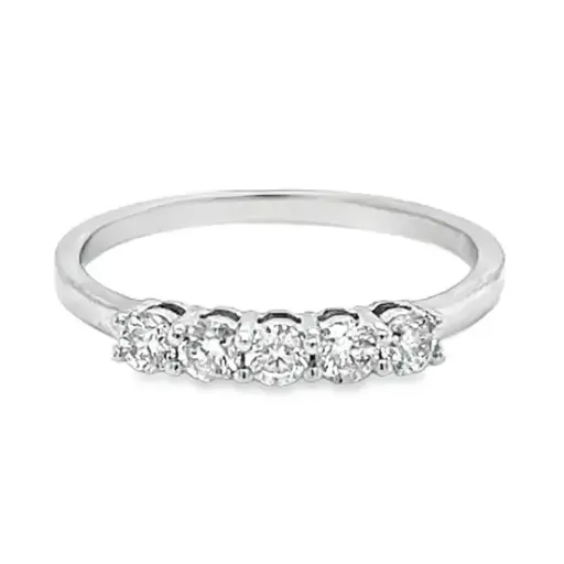 [WRE1370-534] Witgouden alliance ring met briljant 0.25ct SI/H