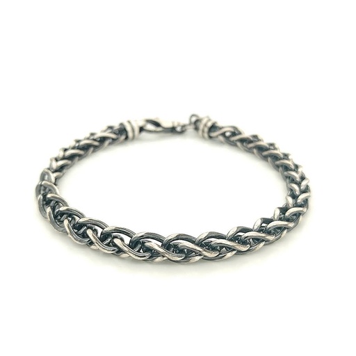 [ZA1641] Zilveren armband fantasie donker zilver 20 cm