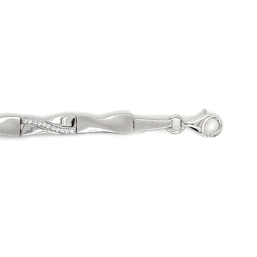 [ZA1739] Zilveren armband mat/glans met Zirkonia