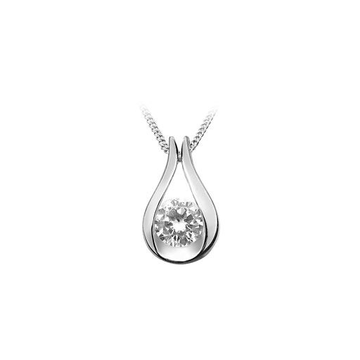 [ZH1609] H004 Zilveren hanger Fantasie met Zirkonia steen